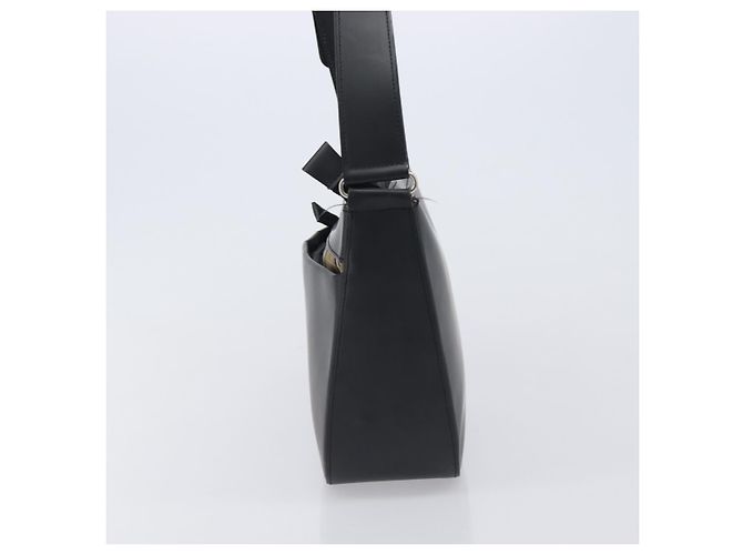 Bolsa de Ombro BURBERRY Couro Preto Prata Auth 206802 - vista 3