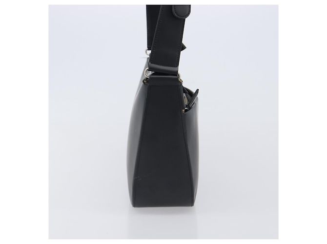 Bolsa de Ombro BURBERRY Couro Preto Prata Auth 206802 - vista 4