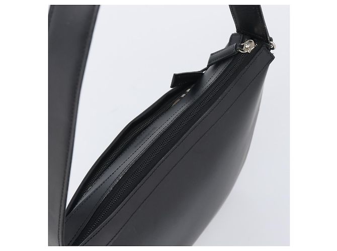 Bolsa de Ombro BURBERRY Couro Preto Prata Auth 206802 - vista 6