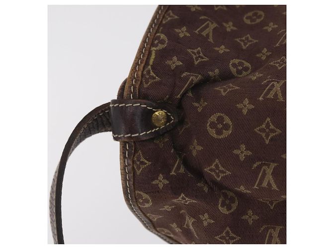 Borsa LOUIS VUITTON Monogram Mini Lin Saumur 30 Brown Fuzan M95227 LV Auth ep16180 Marrone - vista 14