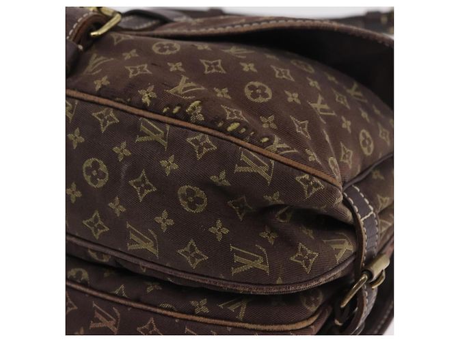 Borsa LOUIS VUITTON Monogram Mini Lin Saumur 30 Brown Fuzan M95227 LV Auth ep16180 Marrone - vista 20
