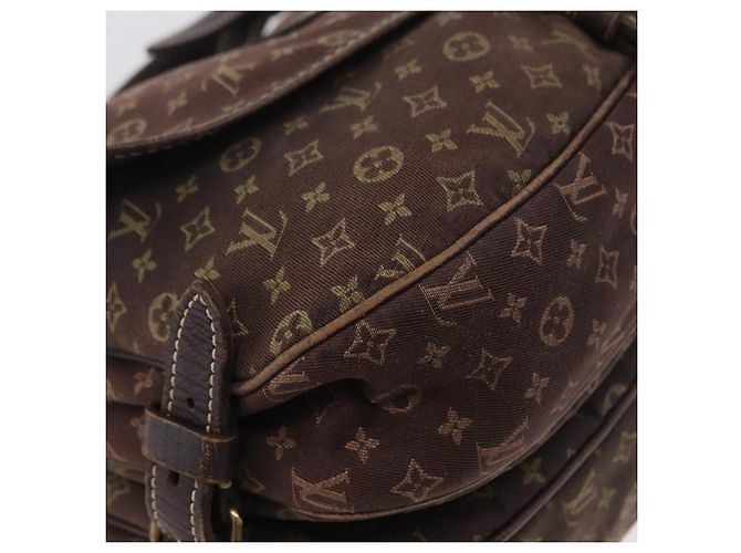 Borsa LOUIS VUITTON Monogram Mini Lin Saumur 30 Brown Fuzan M95227 LV Auth ep16180 Marrone - vista 21