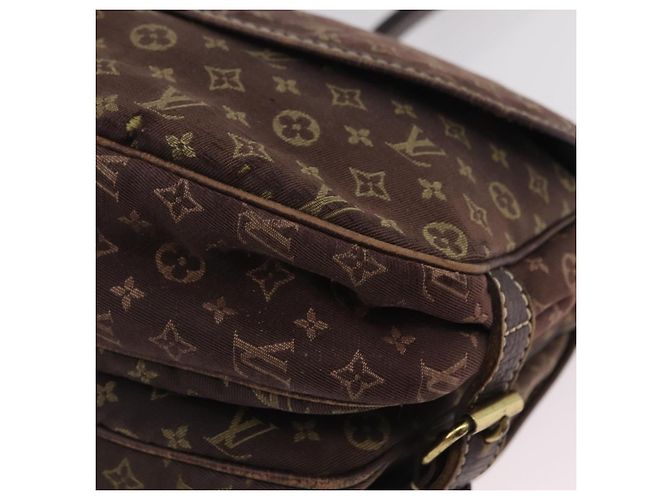 Borsa LOUIS VUITTON Monogram Mini Lin Saumur 30 Brown Fuzan M95227 LV Auth ep16180 Marrone - vista 22