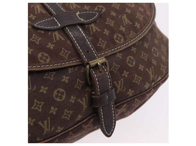 Borsa LOUIS VUITTON Monogram Mini Lin Saumur 30 Brown Fuzan M95227 LV Auth ep16180 Marrone - vista 25