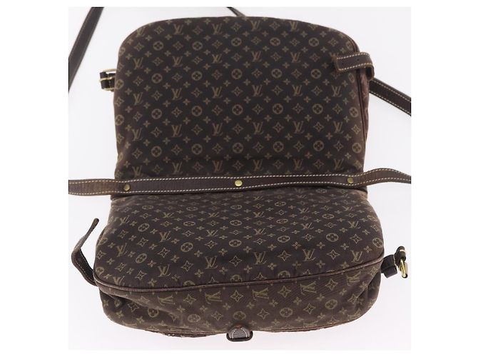 Borsa LOUIS VUITTON Monogram Mini Lin Saumur 30 Brown Fuzan M95227 LV Auth ep16180 Marrone - vista 27