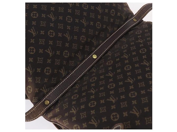 Borsa LOUIS VUITTON Monogram Mini Lin Saumur 30 Brown Fuzan M95227 LV Auth ep16180 Marrone - vista 28