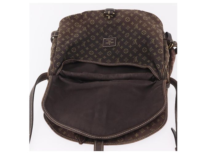 Borsa LOUIS VUITTON Monogram Mini Lin Saumur 30 Brown Fuzan M95227 LV Auth ep16180 Marrone - vista 29