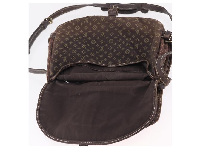 Borsa LOUIS VUITTON Monogram Mini Lin Saumur 30 Brown Fuzan M95227 LV Auth ep16180 Marrone - vista 33