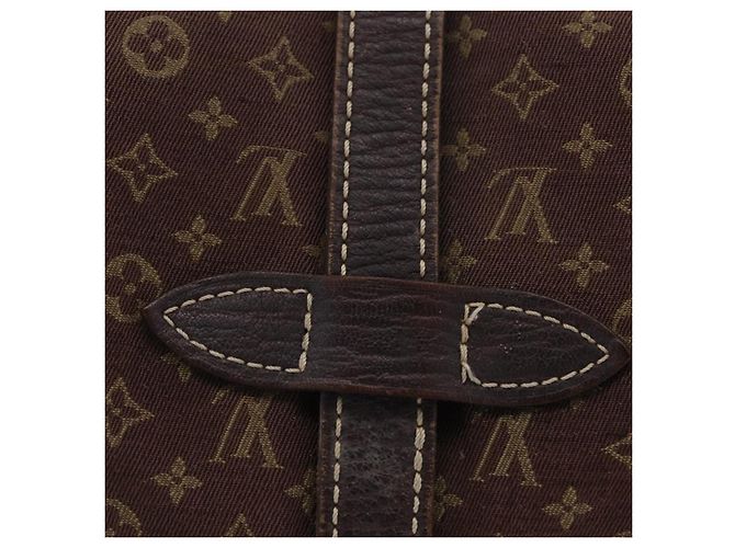 Borsa LOUIS VUITTON Monogram Mini Lin Saumur 30 Brown Fuzan M95227 LV Auth ep16180 Marrone - vista 4