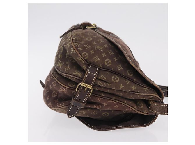 Borsa LOUIS VUITTON Monogram Mini Lin Saumur 30 Brown Fuzan M95227 LV Auth ep16180 Marrone - vista 5