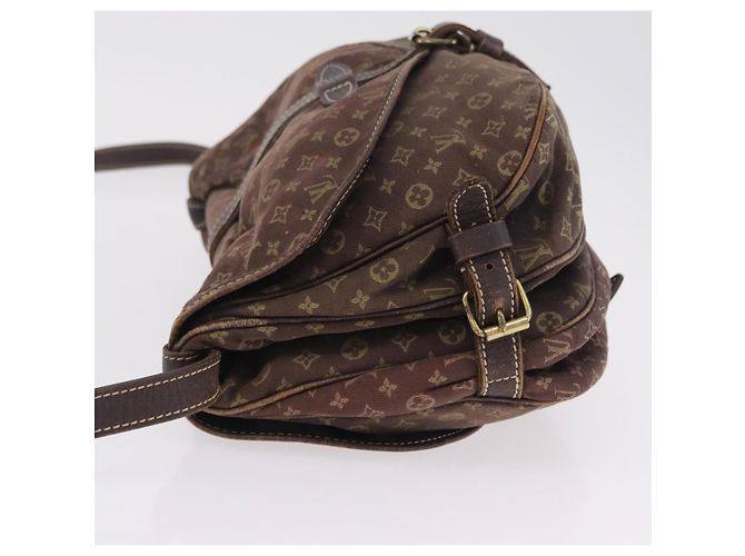 Borsa LOUIS VUITTON Monogram Mini Lin Saumur 30 Brown Fuzan M95227 LV Auth ep16180 Marrone - vista 6