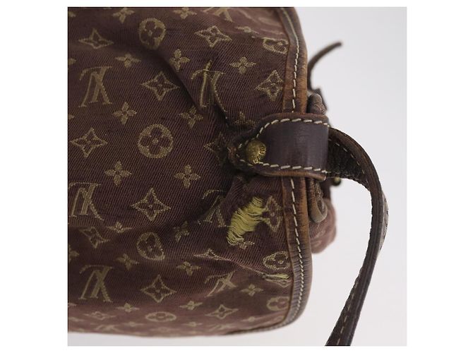 Borsa LOUIS VUITTON Monogram Mini Lin Saumur 30 Brown Fuzan M95227 LV Auth ep16180 Marrone - vista 9
