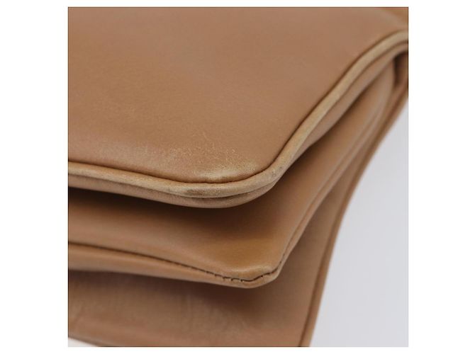 Bolso de mano Miu Miu de cuero marrón y dorado Auth 206871A Castaño - vista 10