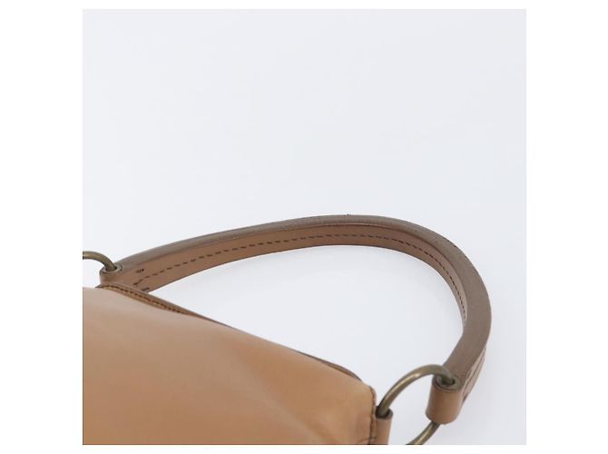 Bolso de mano Miu Miu de cuero marrón y dorado Auth 206871A Castaño - vista 14