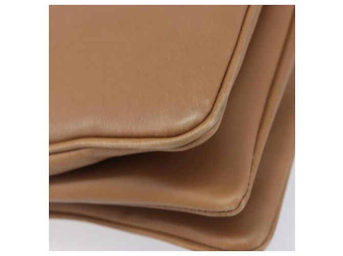Bolso de mano Miu Miu de cuero marrón y dorado Auth 206871A Castaño - vista 15