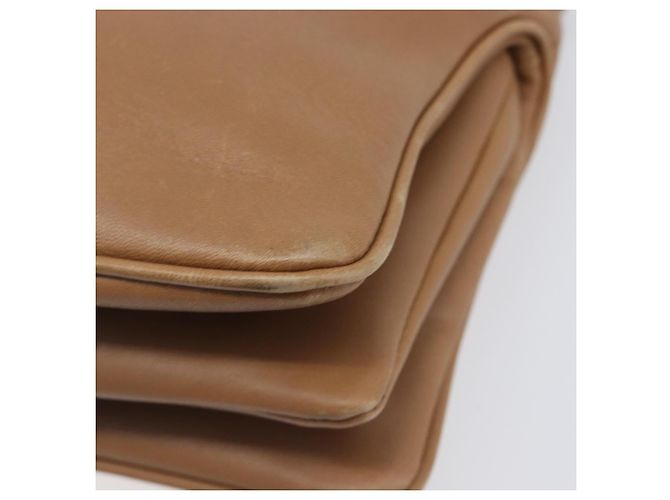 Bolso de mano Miu Miu de cuero marrón y dorado Auth 206871A Castaño - vista 16