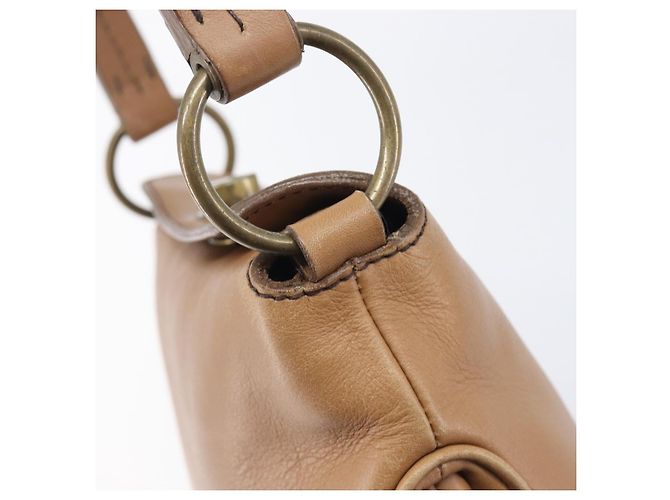 Bolso de mano Miu Miu de cuero marrón y dorado Auth 206871A Castaño - vista 20