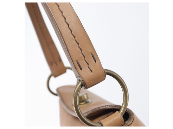 Bolso de mano Miu Miu de cuero marrón y dorado Auth 206871A Castaño - vista 21