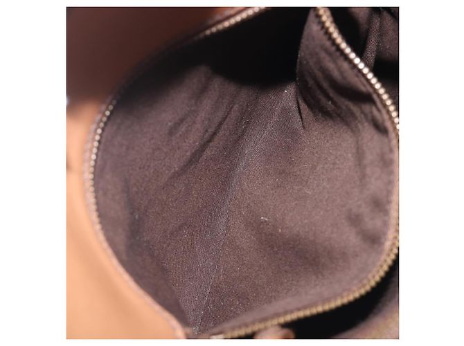 Bolso de mano Miu Miu de cuero marrón y dorado Auth 206871A Castaño - vista 28