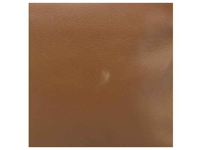 Bolso de mano Miu Miu de cuero marrón y dorado Auth 206871A Castaño - vista 3