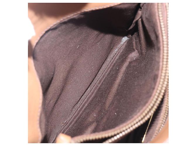 Bolso de mano Miu Miu de cuero marrón y dorado Auth 206871A Castaño - vista 31