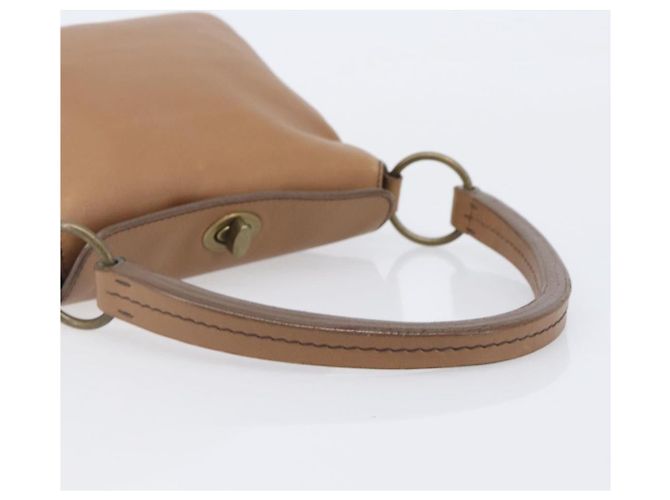 Bolso de mano Miu Miu de cuero marrón y dorado Auth 206871A Castaño - vista 8