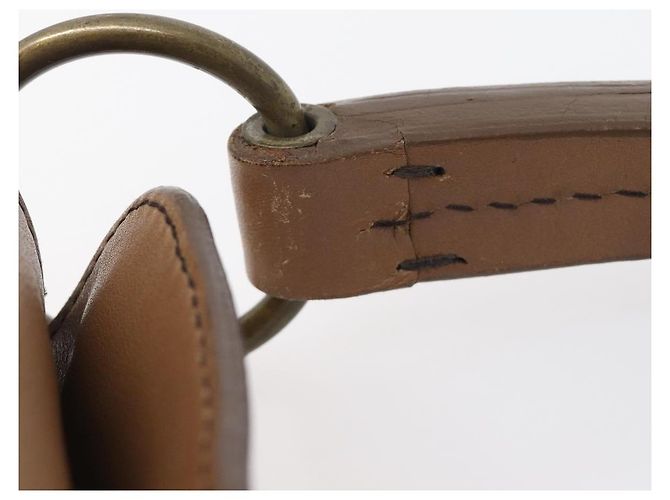 Bolso de mano Miu Miu de cuero marrón y dorado Auth 206871A Castaño - vista 9