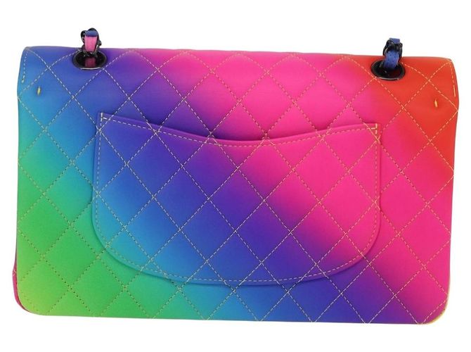 Bolsa de ombro CHANEL Chain Matelasse 25 em couro de bezerro Rainbow CC Auth 167787SM - vista 2