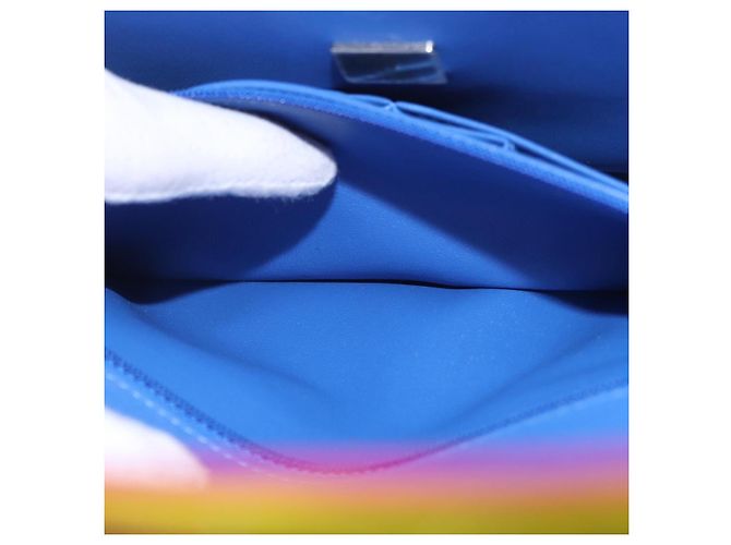 Bolsa de ombro CHANEL Chain Matelasse 25 em couro de bezerro Rainbow CC Auth 167787SM - vista 28