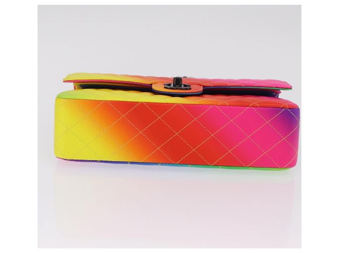 Bolsa de ombro CHANEL Chain Matelasse 25 em couro de bezerro Rainbow CC Auth 167787SM - vista 5