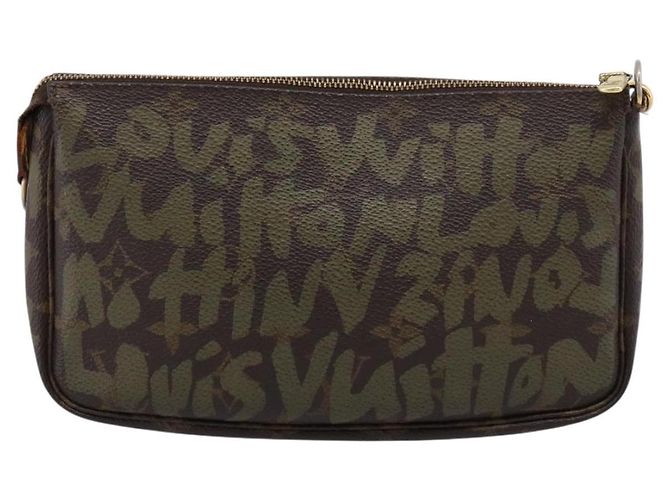 LOUIS VUITTON Monogram Graffiti Pochette Accessoires Khaki M92191 Auth 207561A Cachi Monogramma - vista 2