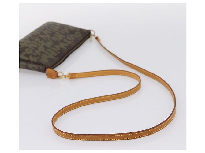 LOUIS VUITTON Monogram Graffiti Pochette Accessoires Khaki M92191 Auth 207561A Cachi Monogramma - vista 7