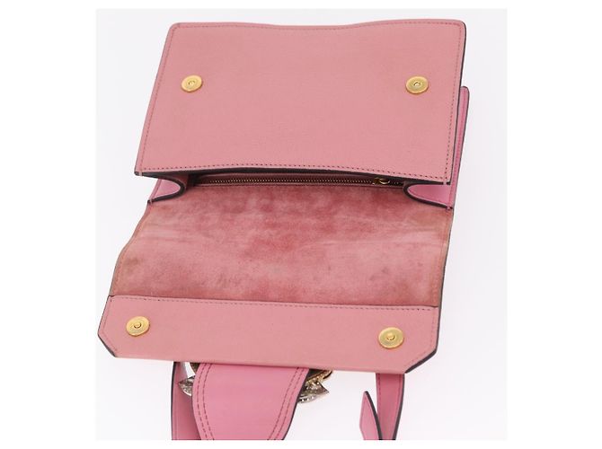 Bolsa de Ombro Miu Miu em Couro Rosa Dourado Auth 206867A - vista 10