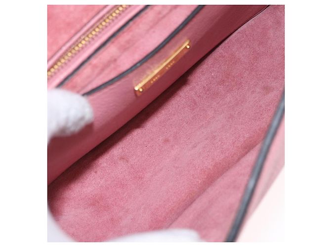 Bolsa de Ombro Miu Miu em Couro Rosa Dourado Auth 206867A - vista 11