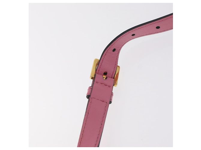 Bolsa de Ombro Miu Miu em Couro Rosa Dourado Auth 206867A - vista 15