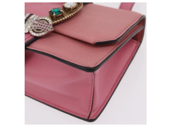 Bolsa de Ombro Miu Miu em Couro Rosa Dourado Auth 206867A - vista 17