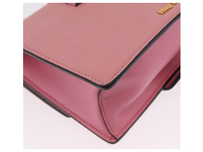 Bolsa de Ombro Miu Miu em Couro Rosa Dourado Auth 206867A - vista 18