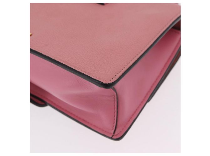 Bolsa de Ombro Miu Miu em Couro Rosa Dourado Auth 206867A - vista 19