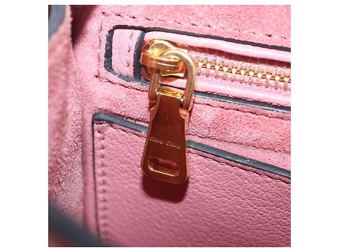Bolsa de Ombro Miu Miu em Couro Rosa Dourado Auth 206867A - vista 25