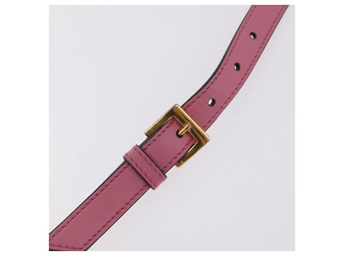Bolsa de Ombro Miu Miu em Couro Rosa Dourado Auth 206867A - vista 9