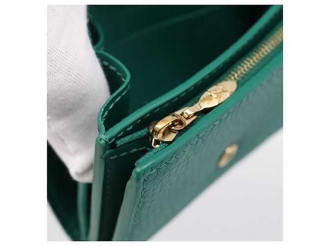 LOUIS VUITTON Portefeuille Capsine Wallet Leather Green M12407 LV Auth 206669V Verde - vista 10