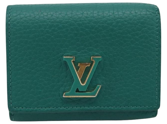 LOUIS VUITTON Portefeuille Capsine Wallet Leather Green M12407 LV Auth 206669V Verde - vista 13