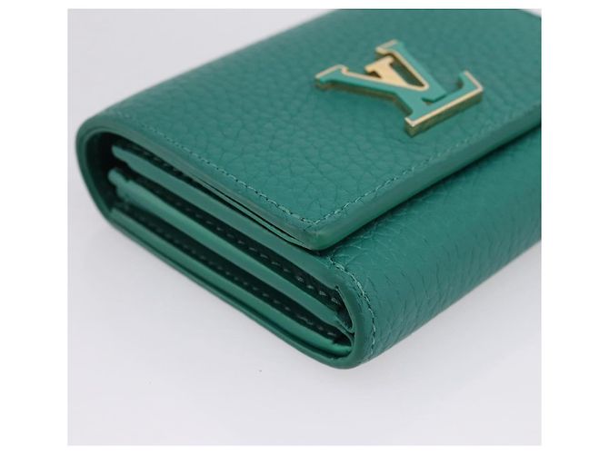 LOUIS VUITTON Portefeuille Capsine Wallet Leather Green M12407 LV Auth 206669V Verde - vista 14