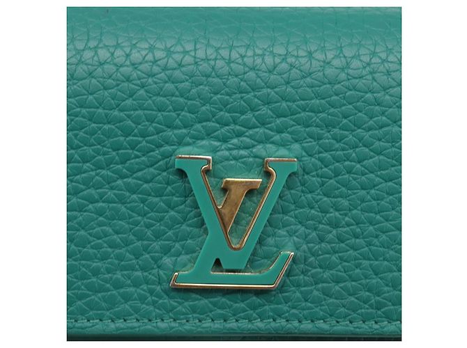 LOUIS VUITTON Portefeuille Capsine Wallet Leather Green M12407 LV Auth 206669V Verde - vista 17
