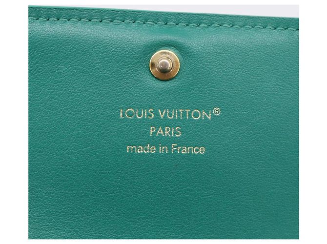 LOUIS VUITTON Portefeuille Capsine Wallet Leather Green M12407 LV Auth 206669V Verde - vista 18