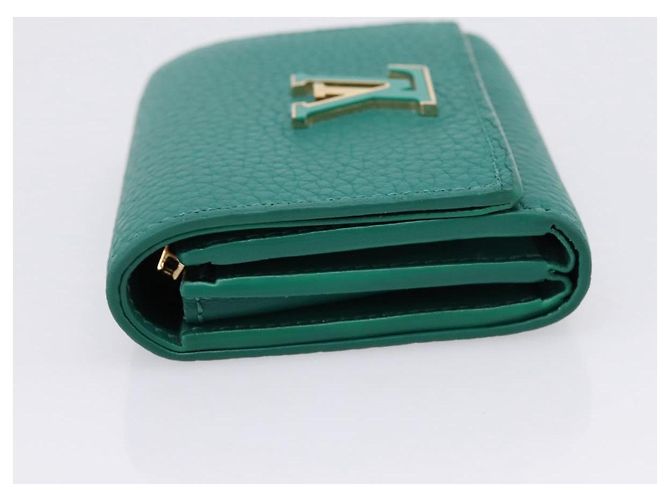 LOUIS VUITTON Portefeuille Capsine Wallet Leather Green M12407 LV Auth 206669V Verde - vista 3