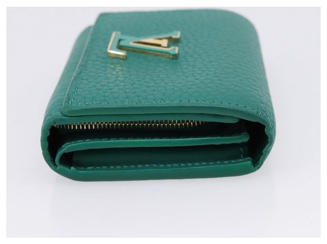 LOUIS VUITTON Portefeuille Capsine Wallet Leather Green M12407 LV Auth 206669V Verde - vista 4