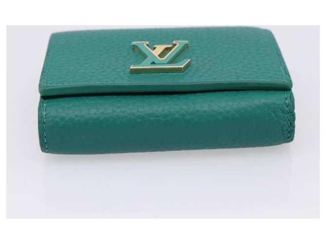 LOUIS VUITTON Portefeuille Capsine Wallet Leather Green M12407 LV Auth 206669V Verde - vista 6