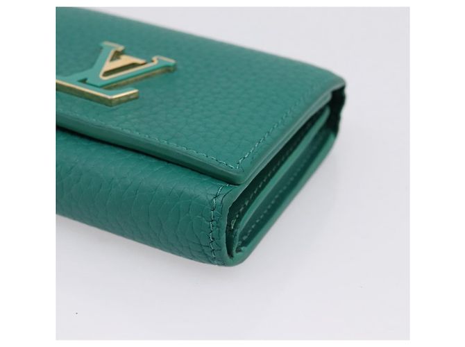 LOUIS VUITTON Portefeuille Capsine Wallet Leather Green M12407 LV Auth 206669V Verde - vista 7