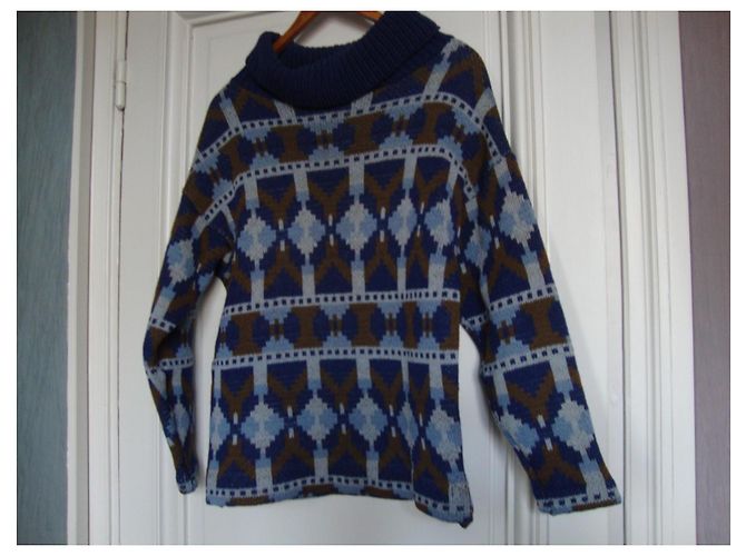 inconnue Jersey de lana de cuello alto con estampado geométrico Multicolor - vista 4